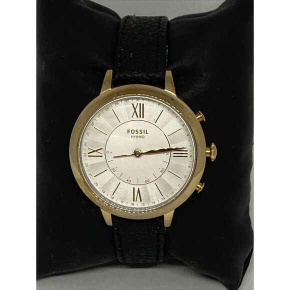 Fossil FTW5013 Women's Black Leather White Analog Dial Hybrid Smartwatch XX757 - Picture 3 of 12